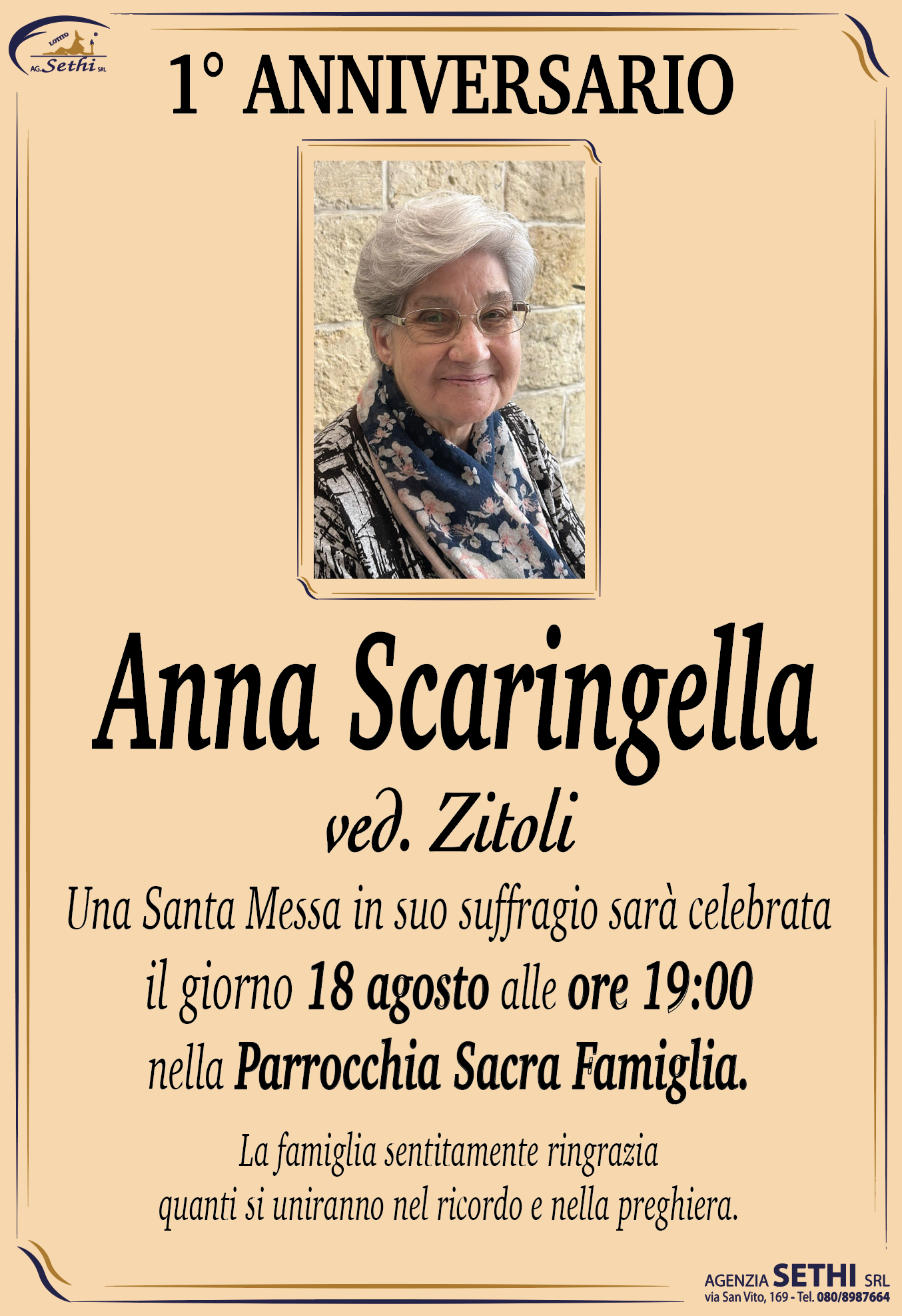 Anniversario Anna Scaringella ved. Zitoli