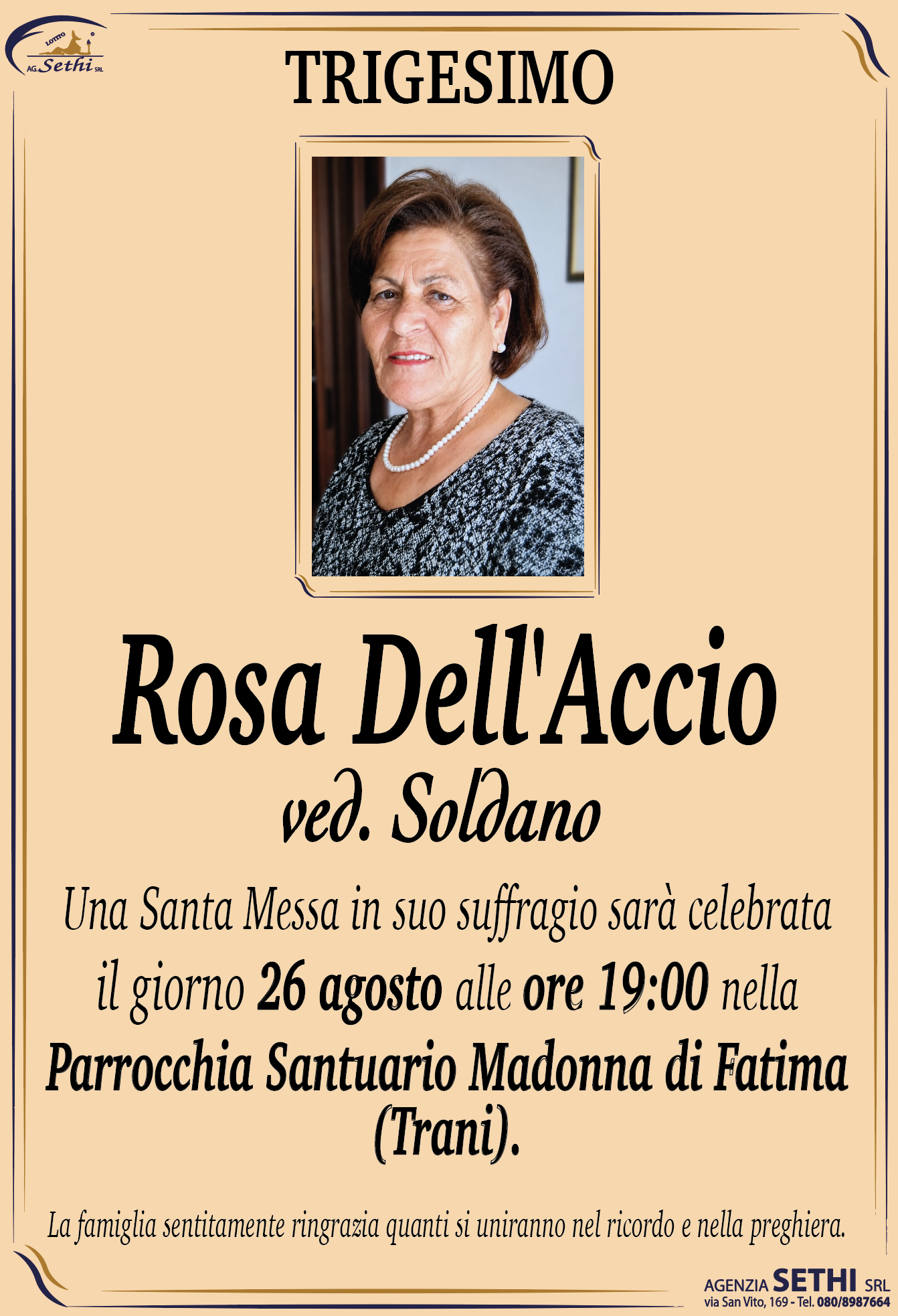 Trigesimo Rosa Dell'Accio ved. Soldano