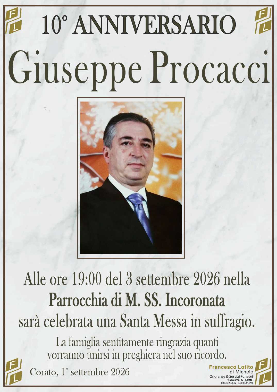 10° anniversario Giuseppe PROCACCI