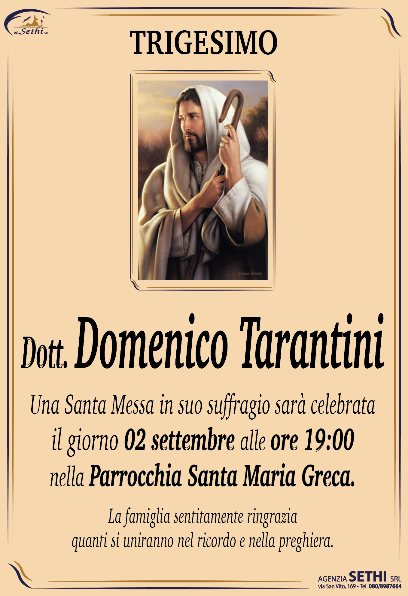 Trigesimo Dott. Domenico Tarantini