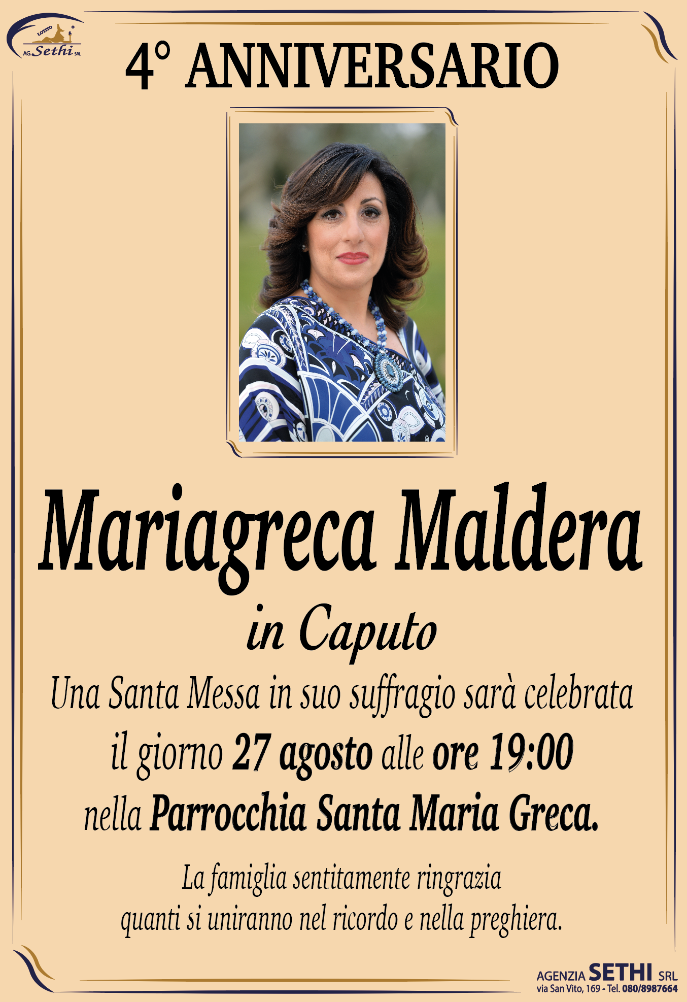 4° anniversario Mariagreca Maldera in Caputo