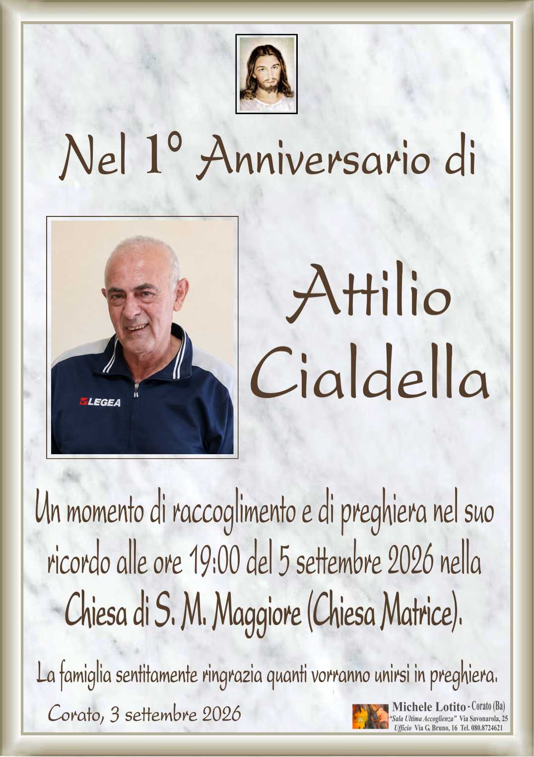 1° anniversario ATTILIO CIALDELLA