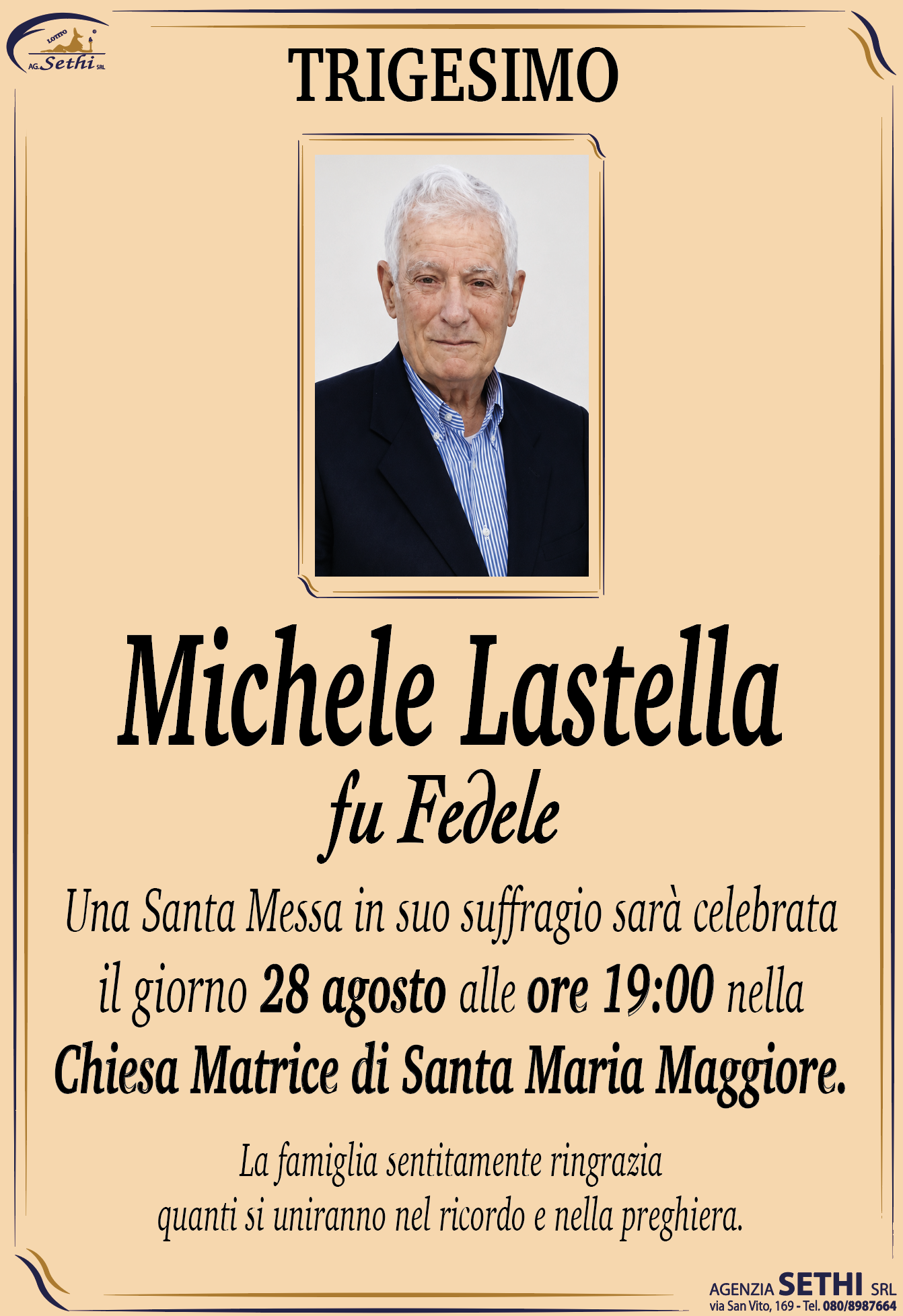 Trigesimo Michele Lastella fu Fedele
