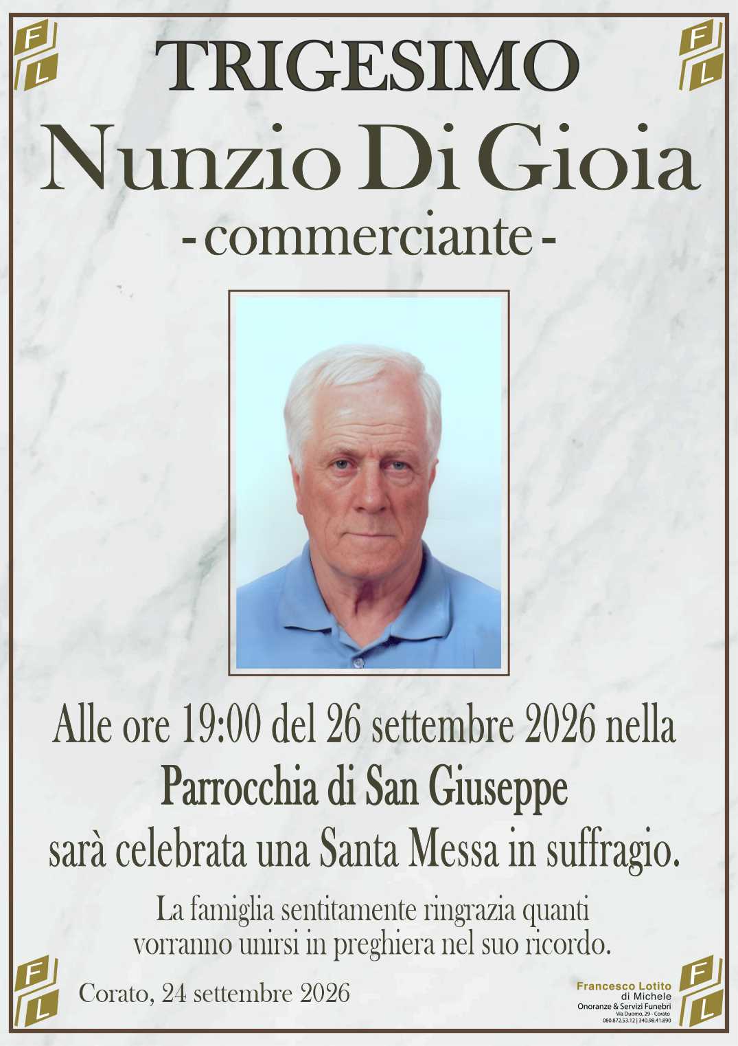 Trigesimo Nunzio DI GIOIA - commerciante -