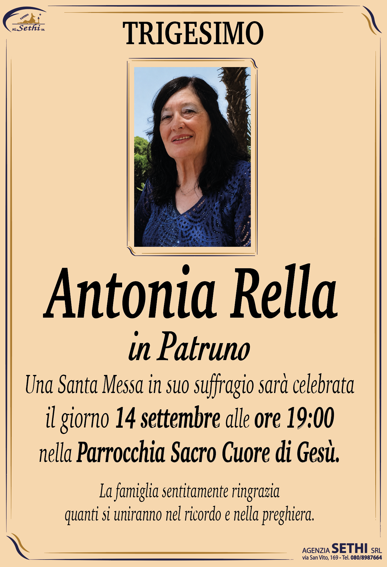 Trigesimo Antonia Rella in Patruno
