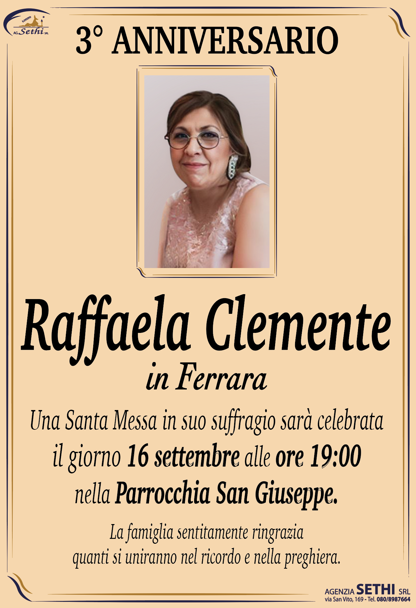 3° anniversario Raffaela Clemente in Ferrara