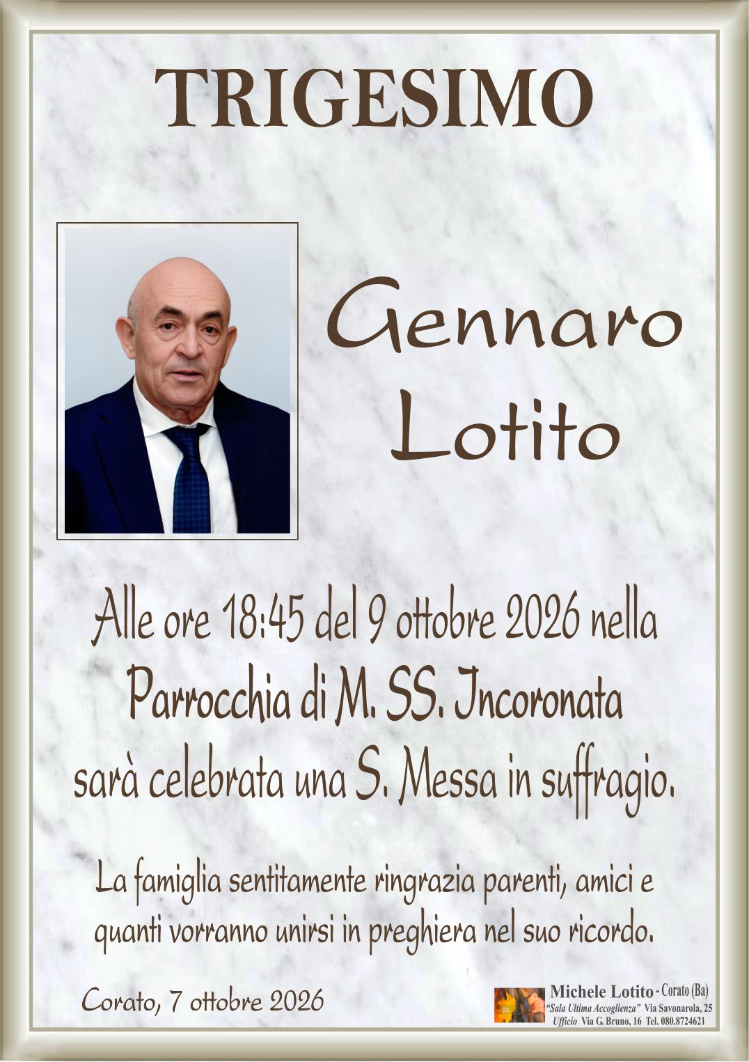 Trigesimo GENNARO LOTITO