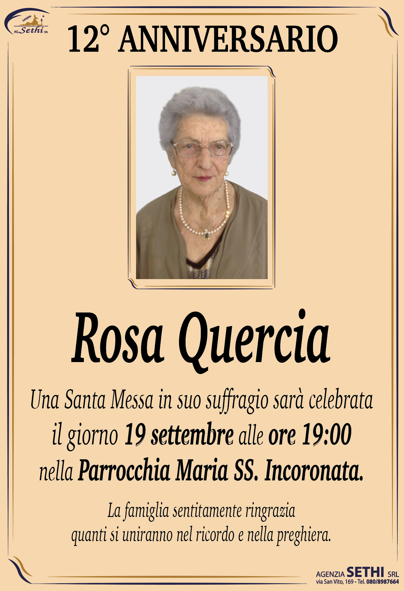 12° anniversario Rosa Quercia