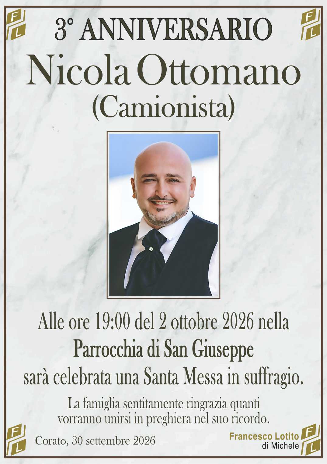 3° anniversario Nicola OTTOMANO (Camionista)