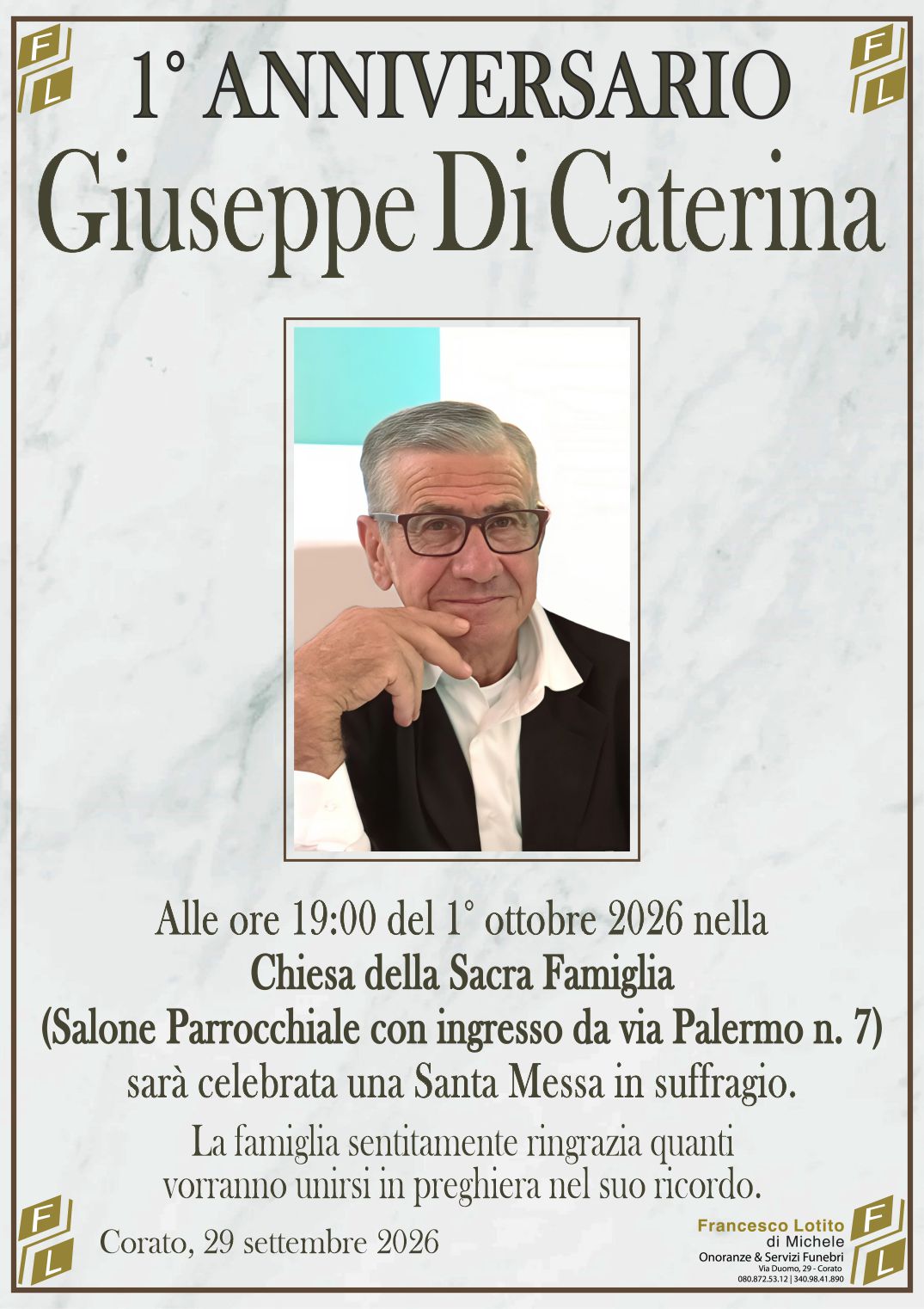1° anniversario Giuseppe DI CATERINA