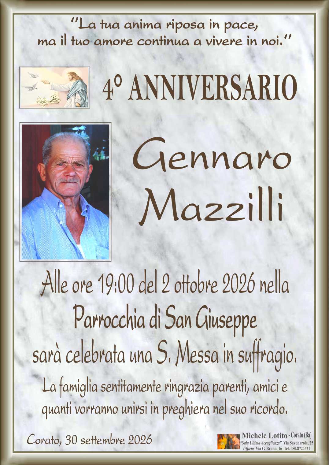 4° anniversario GENNARO MAZZILLI