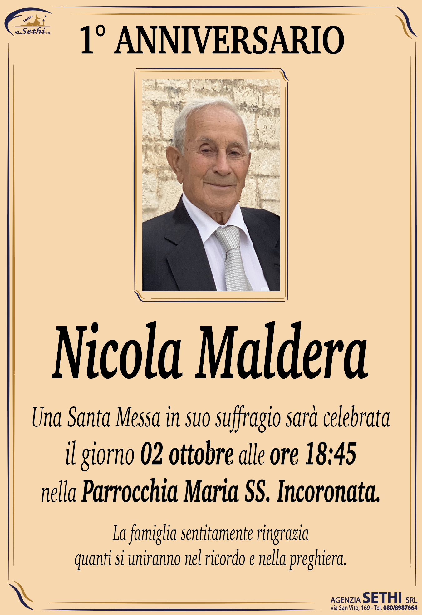 1° anniversario Nicola Maldera (Infermiere)