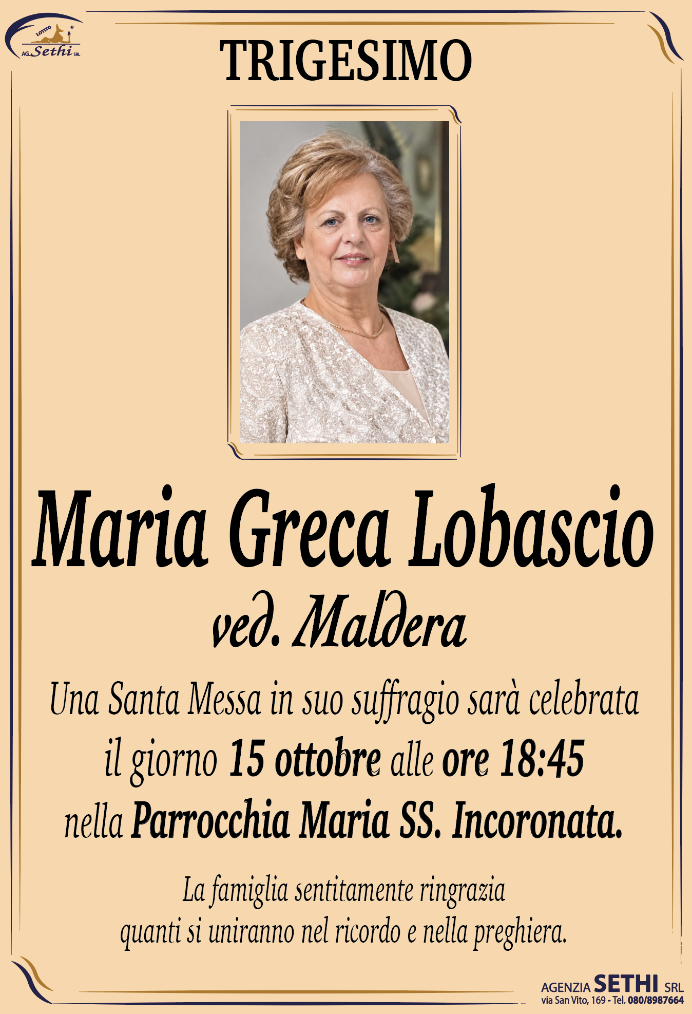 Trigesimo Maria Greca Lobascio ved. Maldera