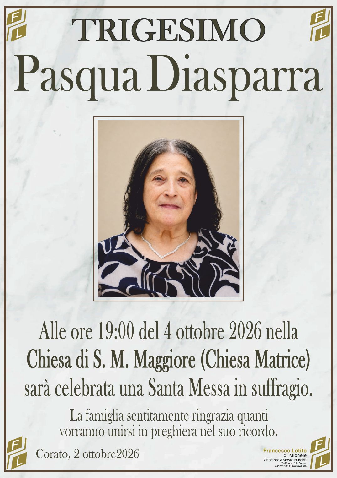 Trigesimo Pasqua DIASPARRA