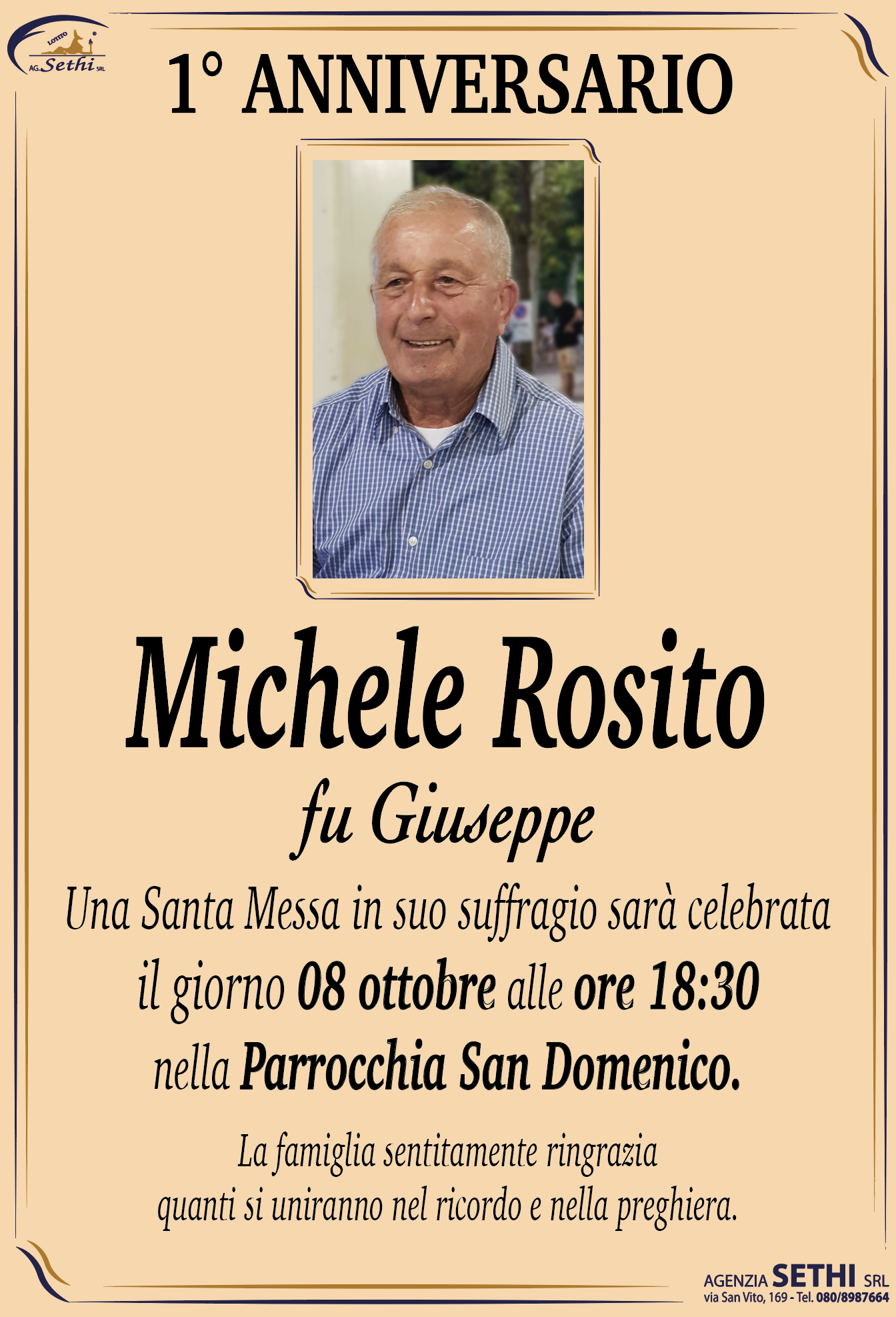 1° anniversario Michele Rosito fu Giuseppe