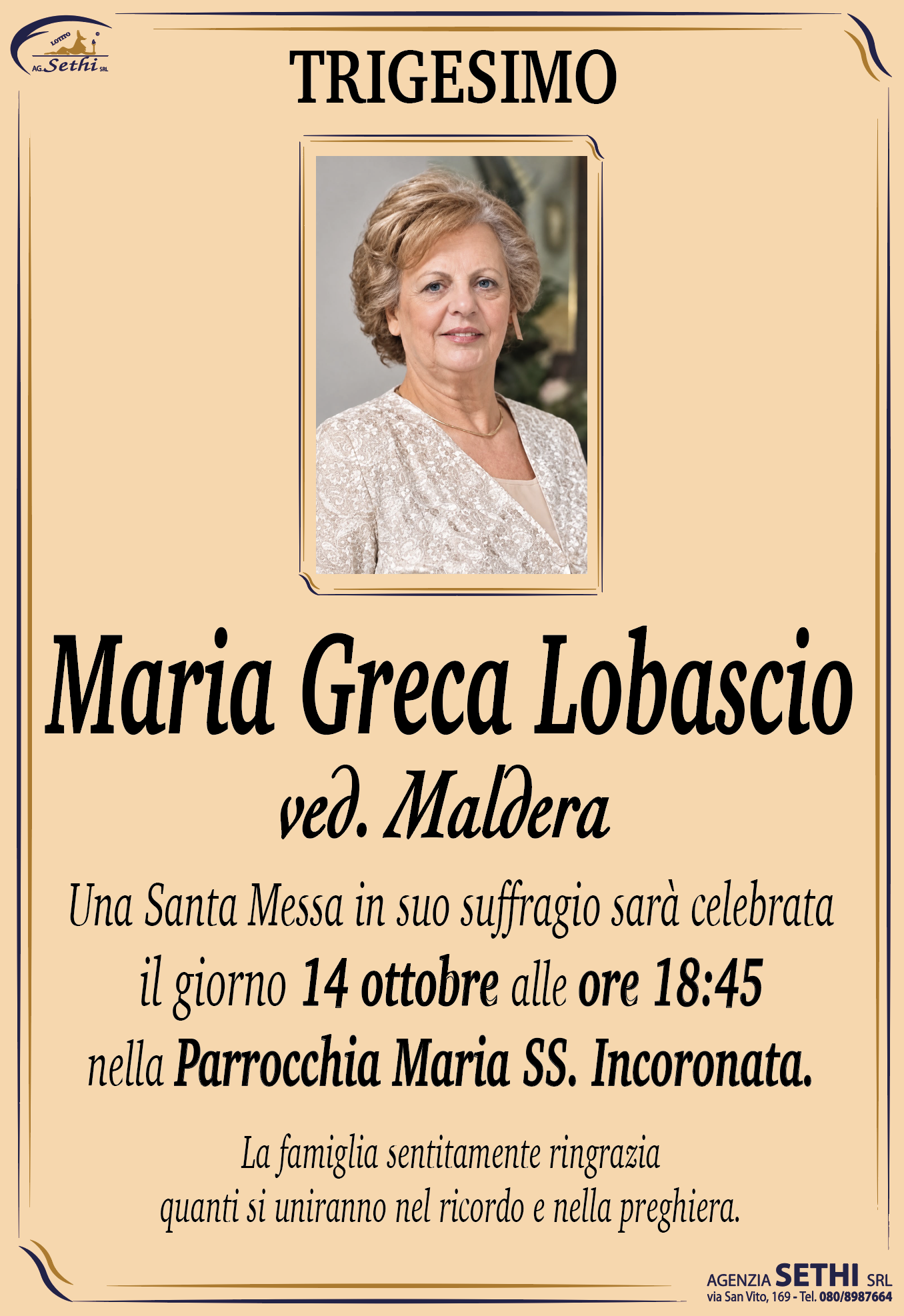 Trigesimo Maria Greca Lobascio ved. Maldera