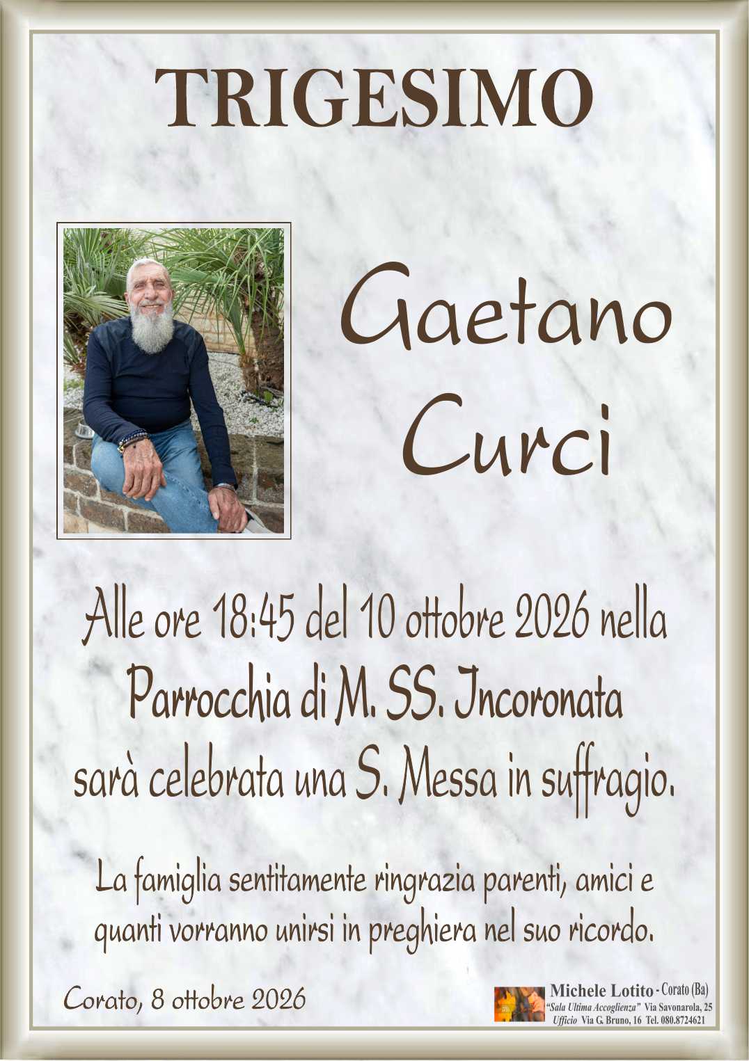 Trigesimo GAETANO CURCI