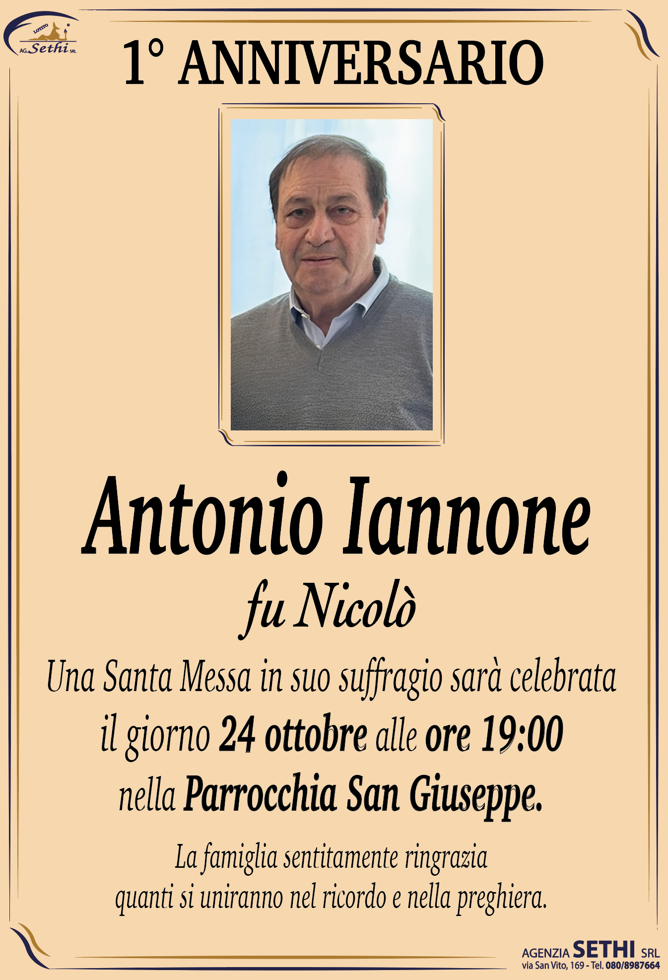 1° anniversario Antonio Iannone fu Nicolò (Barbiere)