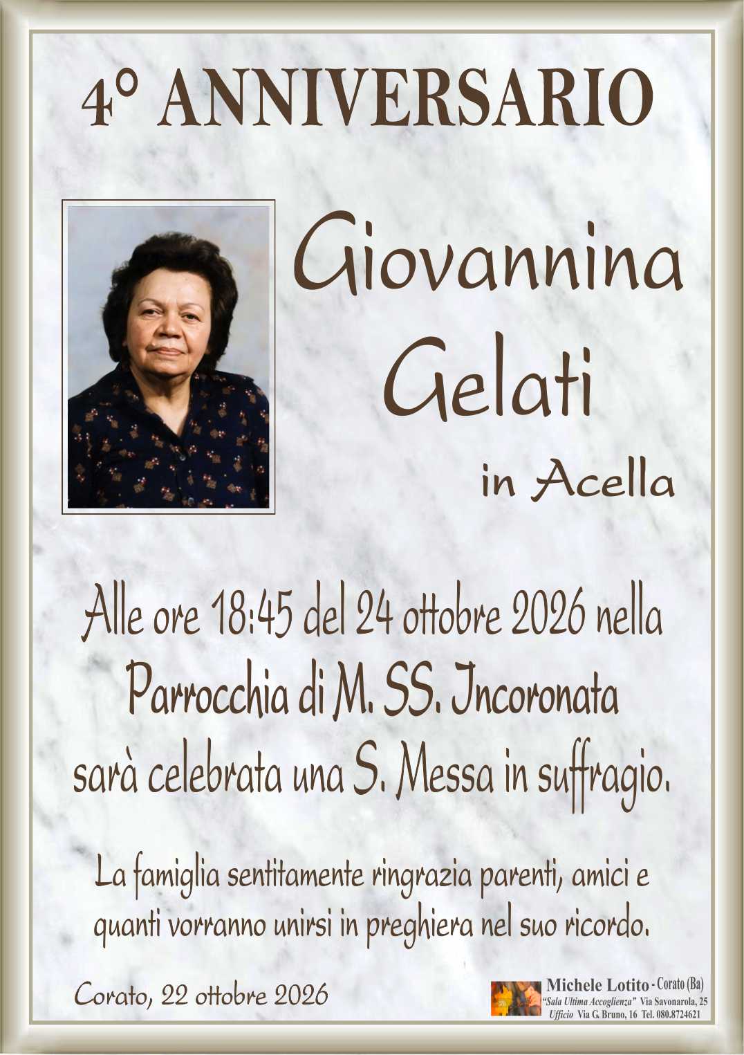 4° anniversario GIOVANNINA GELATI in Acella