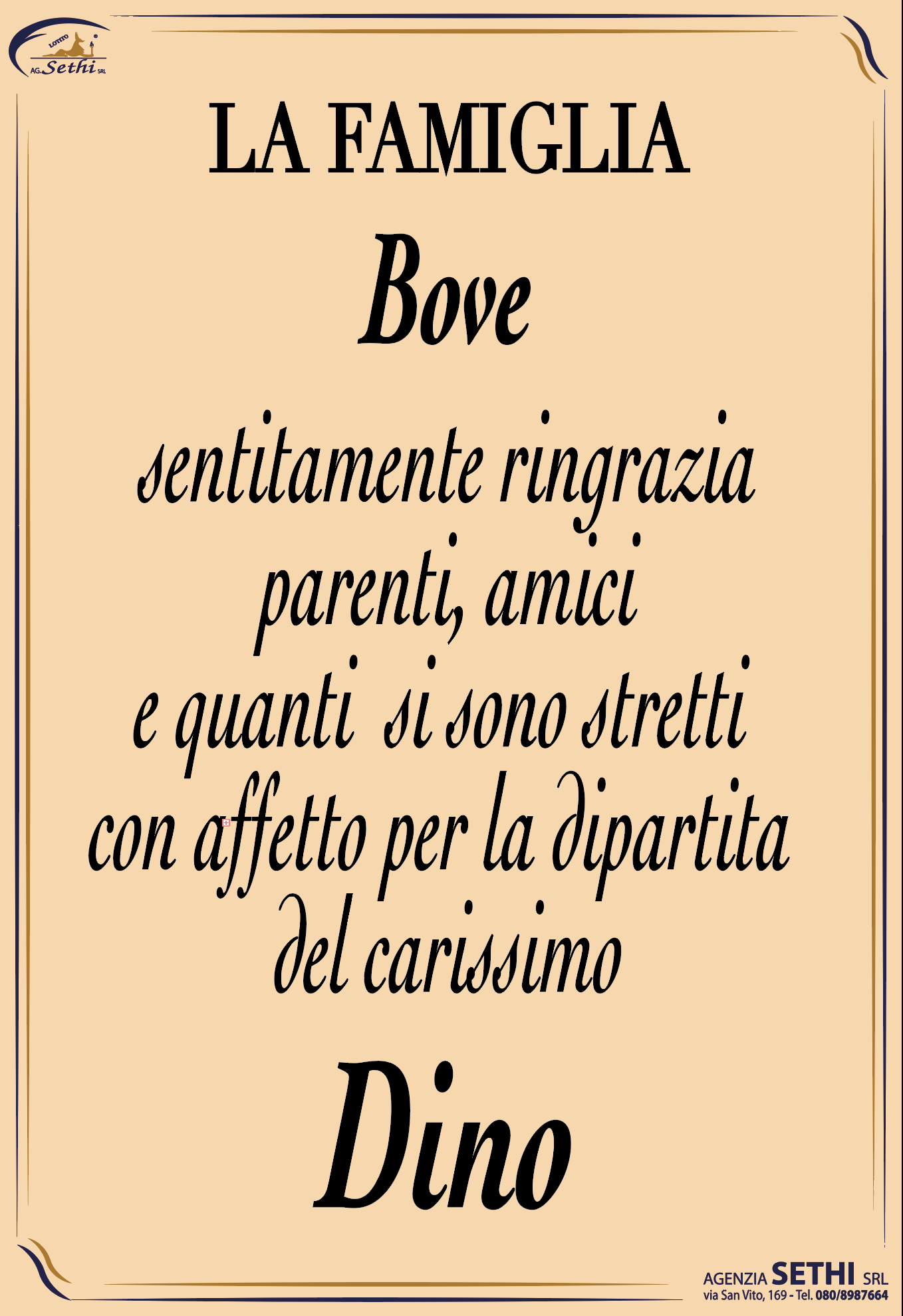 Ringraziamento Cataldo Bove (Dino Red)