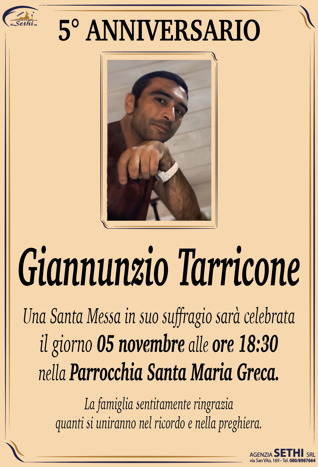 5° anniversario Giannunzio Tarricone (GEOMETRA)