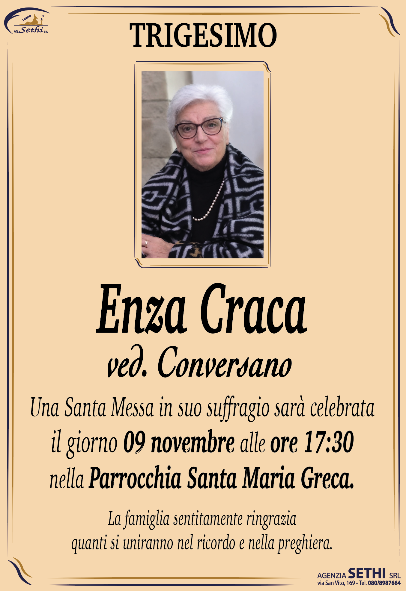 Trigesimo Enza Craca ved. Conversano