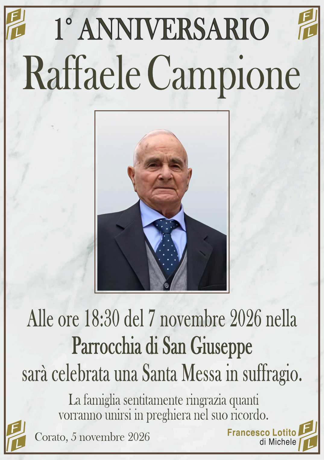 1° anniversario Raffaele CAMPIONE